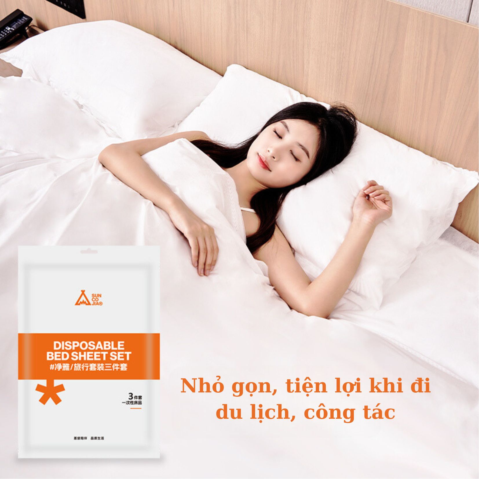 Combo ga, chăn,vỏ gối dùng 1 lần phù hợp cho chuyến công tác, du lịch, khách sạn, vệ sinh, tiện lợi