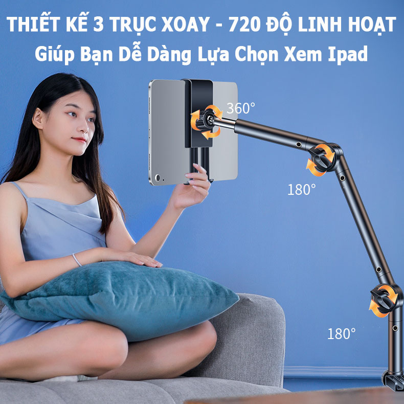 Giá Đỡ Điện Thoại, Máy Tính Bảng Kẹp Cạnh Bàn; Giường Ngủ, Tủ, Bàn Học Làm Việc; Kẹp Giá Đở Thông Minh - hàng nhập khẩu