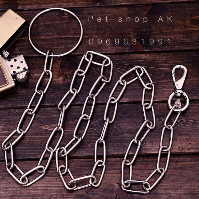 Dây dắt inox chó mèo chống xoắn vừa và đại