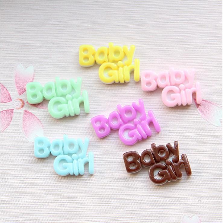 Chuyên Charm * Charm chữ BabyGirl - BabyBoy trang trí vỏ ốp điện thoại, dán Jibbitz, DIY