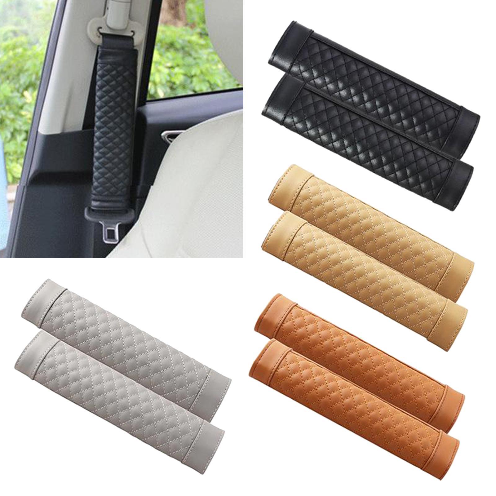 2pcs Stylish Driving Car PU Safety Seat Belt Pads Cover Protector black