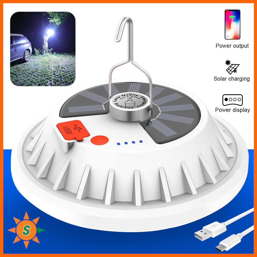 Đèn led sạc điện bằng năng lượng mặt trời hình đĩa bay UFO