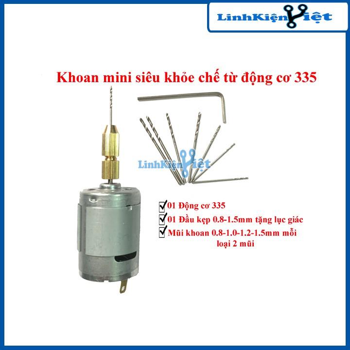 Khoan mini siêu khỏe chế từ động cơ 335 và phụ kiện V1