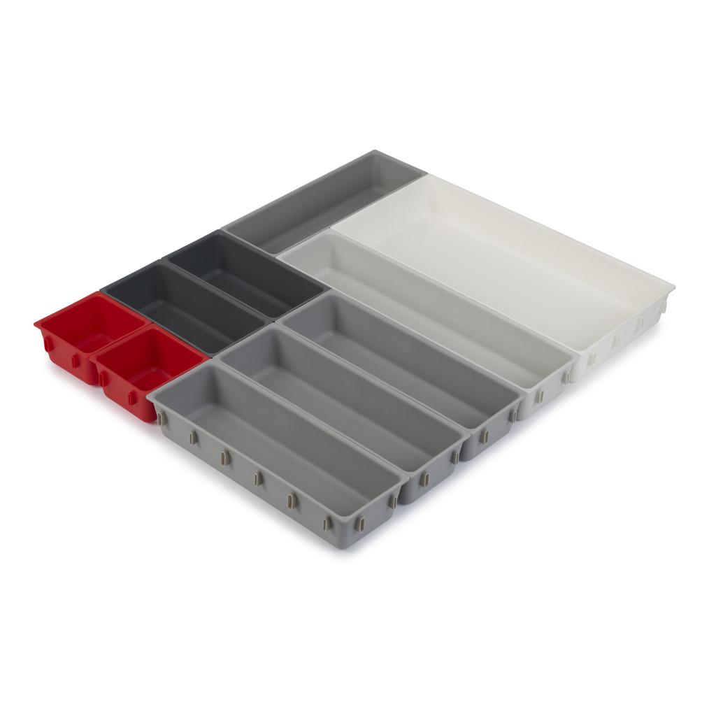 Bộ 10 khay chia ngăn kéo đựng đồ Joseph Joseph Duo 003550 (Đỏ/Xám) - Drawer Organiser Set (Grey/Red)