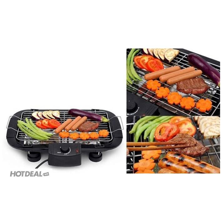 Bếp Nướng Điện Cao Cấp Electric Barbecue Grill HBK 2000W Không Khói, Tặng 1 Khăn Lau Cao Cấp - Bếp Nướng Đa Năng