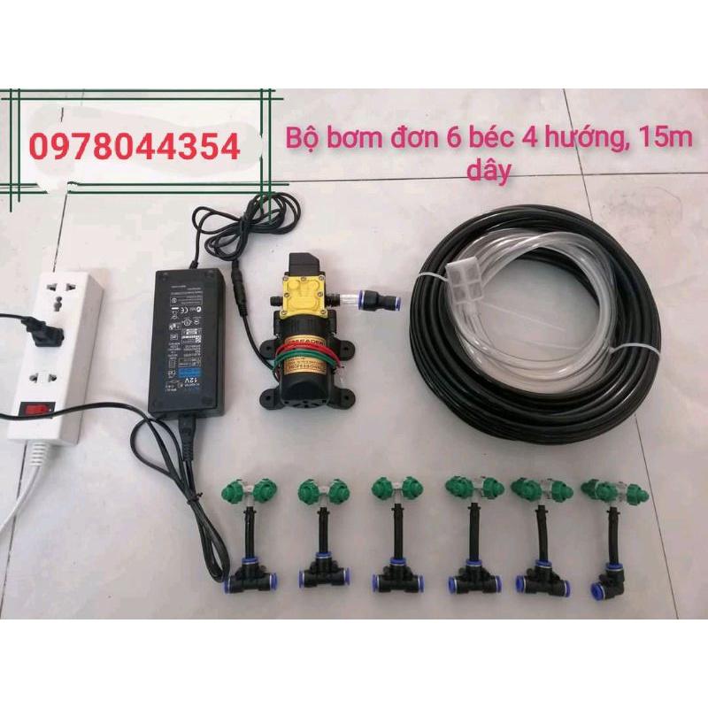 bộ (Đấu sẵn sàng) Bộ phun sương tự động bơm đơn sinleader 4 đến 8 béc 4 hướng, cửa(hẹn giờ or smart wifi qua điện thoại)