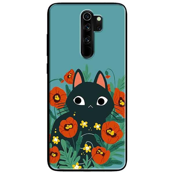 Ốp lưng dành cho Redmi Note 8 / Redmi Note 8 Pro - Mèo Đen Hoa Đỏ