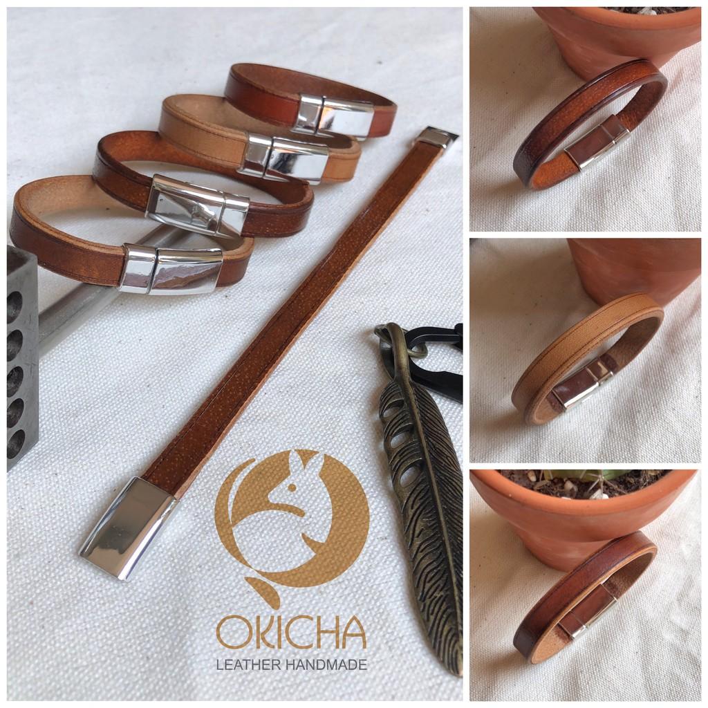 Vòng tay da vintage handmade phong cách retro free khắc laser