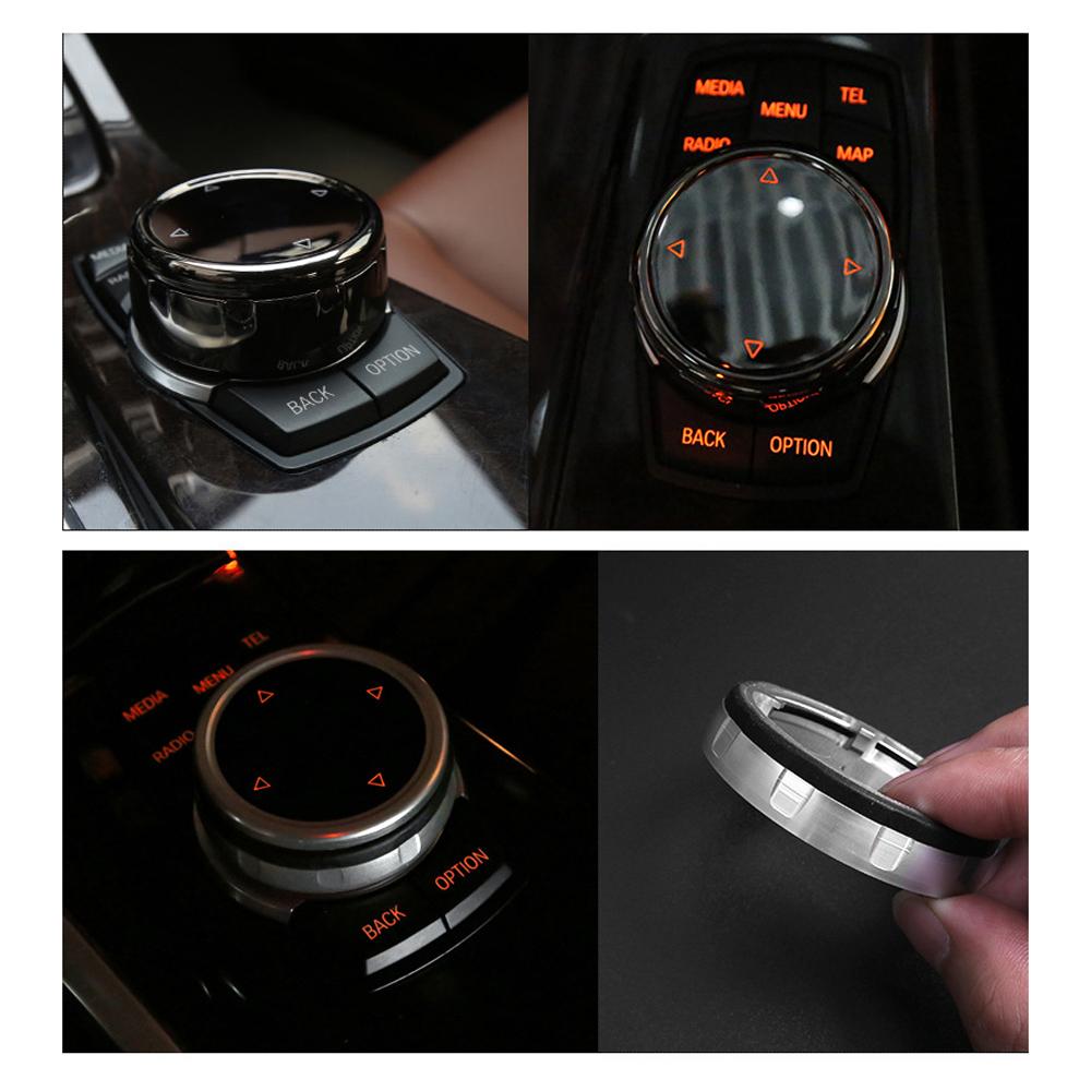Multi-Media Knob Trim Cover Central Control Switch Button Decorative Cap Replacement for F10 F30 3-Series 5-Series X3 X5