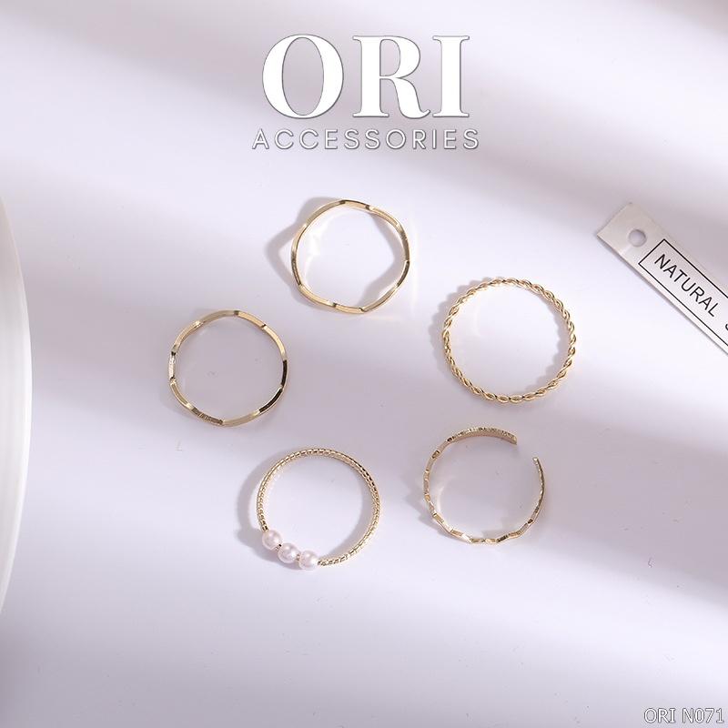 Set 5 nhẫn nữ Lionel tinh tế thời trang ORI ACCESSORIES N071