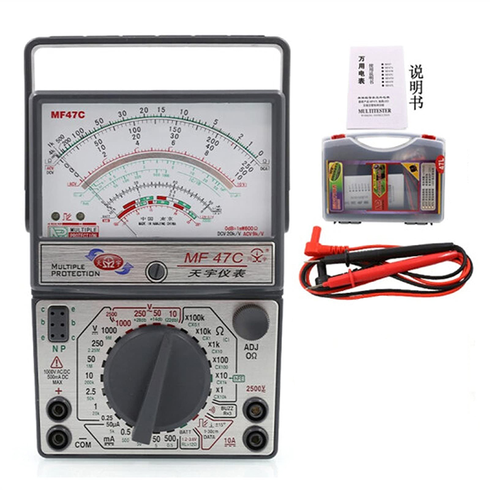 Đồng Hồ Kim Vạn Năng ABG MF47C Kỹ Thuật Số Máy Kiểm Tra Điện Áp Dòng Điện Trở Màn Hình Analog Đồng Hồ Vạn Năng Dụng Cụ Điện Dc/Ac