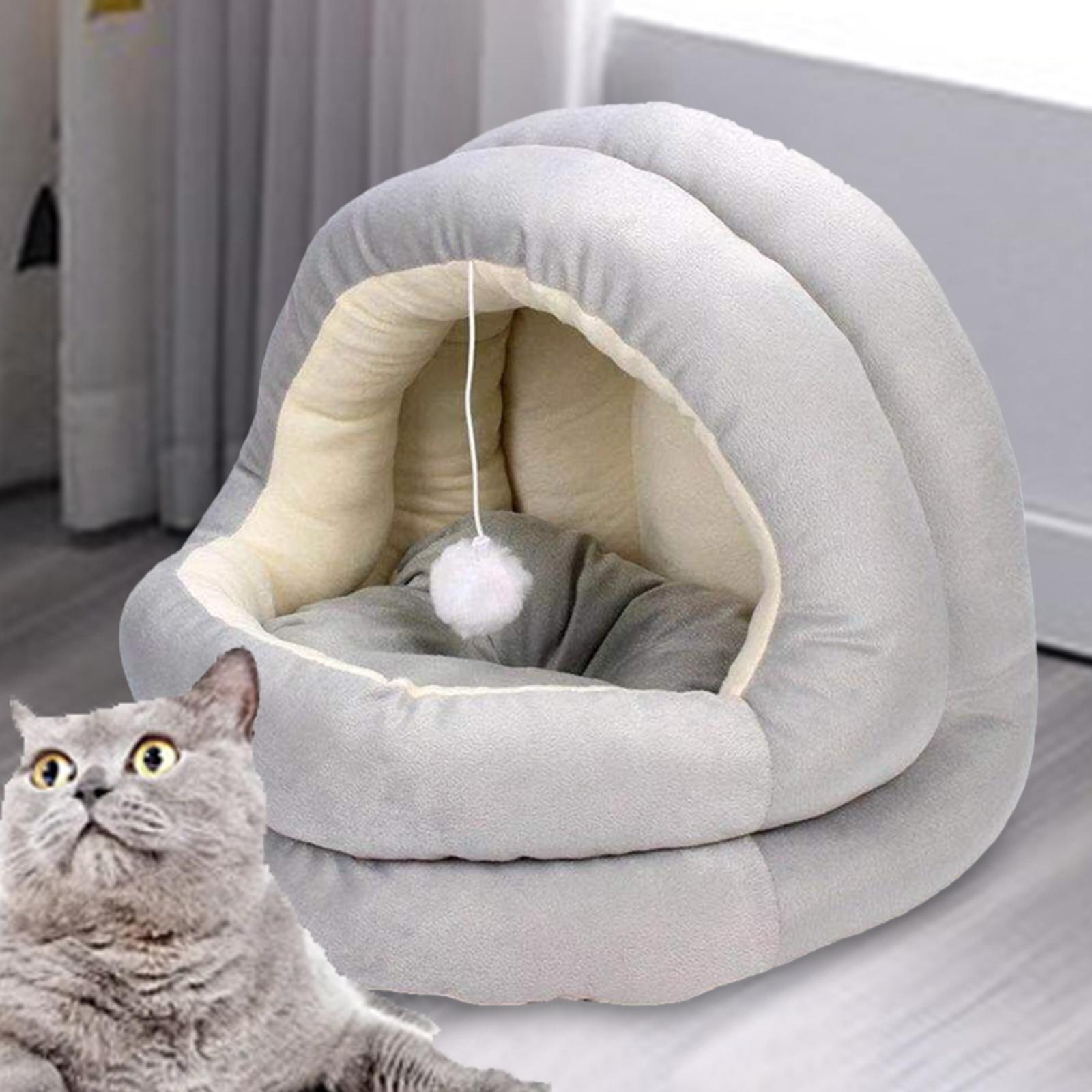 Cat Tent Bed Plush Tent House Small Dog House Machine Washable Pet House Hut