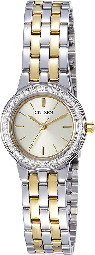 Đồng Hồ Nữ Citizen Đính Đá Swarovski Dây Thép Không Gỉ EJ6104-51P - Mặt Vàng