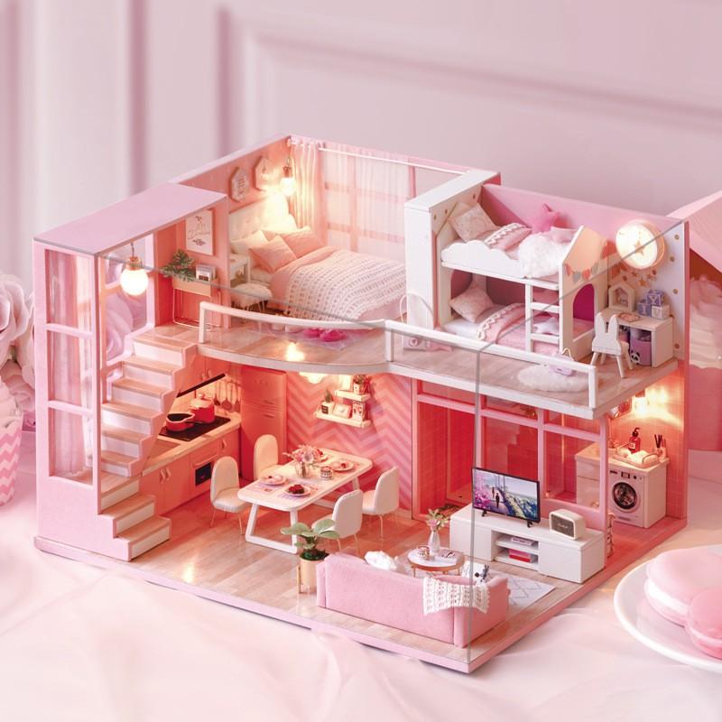 Mô hình nhà búp bê DIY Doll House Miniature_ DREAM ANGEL _CHE BỤI + KEO