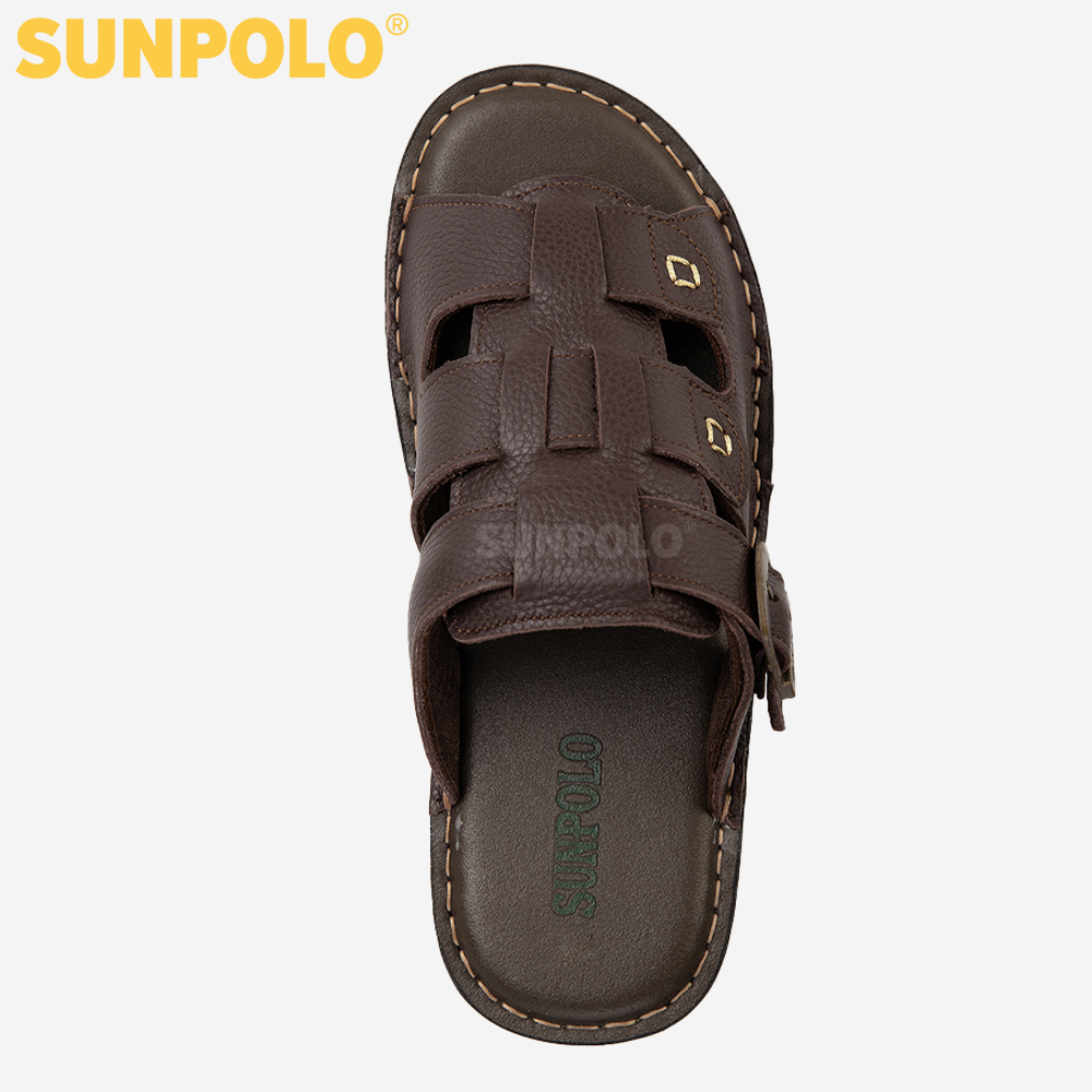 Dép Quai Ngang, Dép Nam Da Bò SUNPOLO SUA022