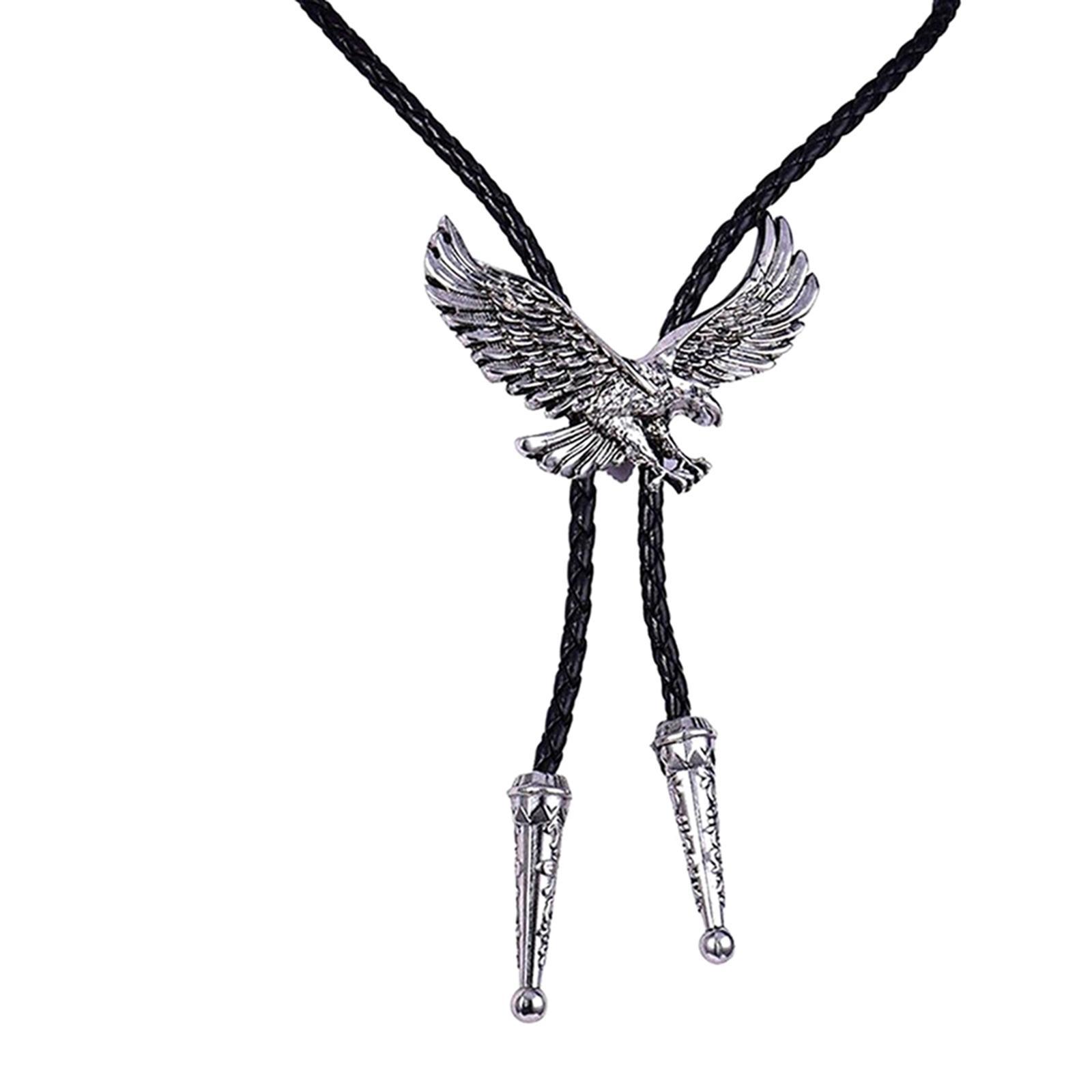 Alloy Bolo Tie Eagle Pendant Necktie Jewelry Retro Style Adjustable Necklace