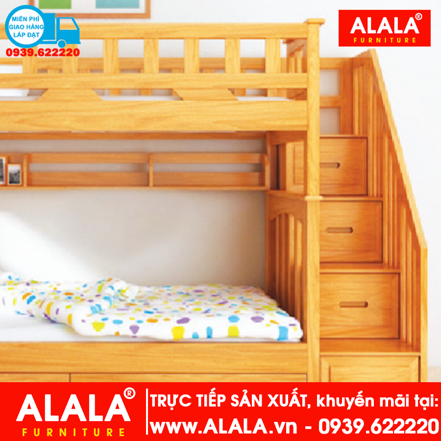 Giường tầng ALALA106 gỗ thông nhập khẩu - www.ALALA.vn® - Za.lo: 0939.622220