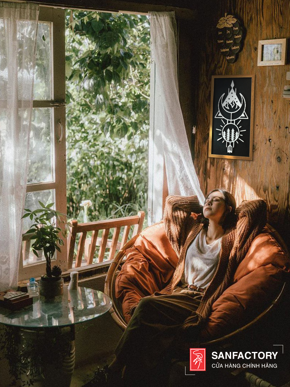 Tranh gỗ treo tường phong cách decor vintage trang trí Homestay, nhà hàng, khách sạn