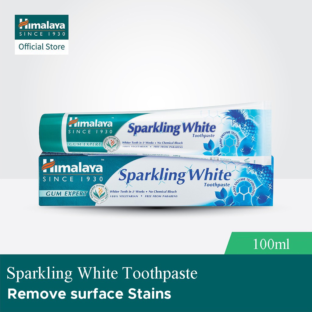 Combo 3 tuýp kem đánh răng trắng sáng - Himalaya Sparkling White Toothpaste 100g