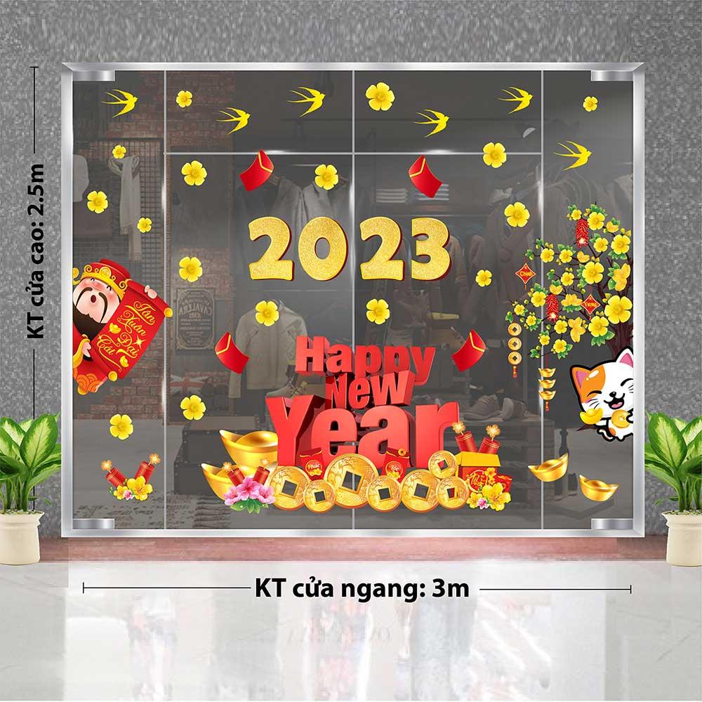 DECAL TRANG TRÍ TẾT 2023 COMBO SỐ 30