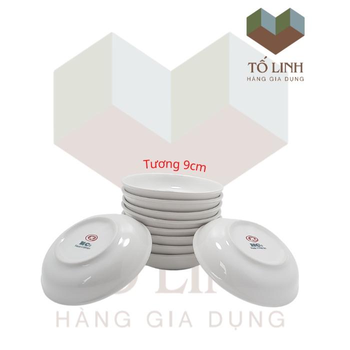 Combo 10 đĩa tương sứ trắng,,Set 10 dĩa tương sứ trắng