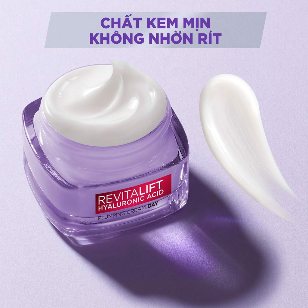 Kem Dưỡng Ban Ngày Cấp Ẩm, Giảm Nếp Nhăn L'oreal Revitalift Hyaluronic Acid Plumping Cream Day