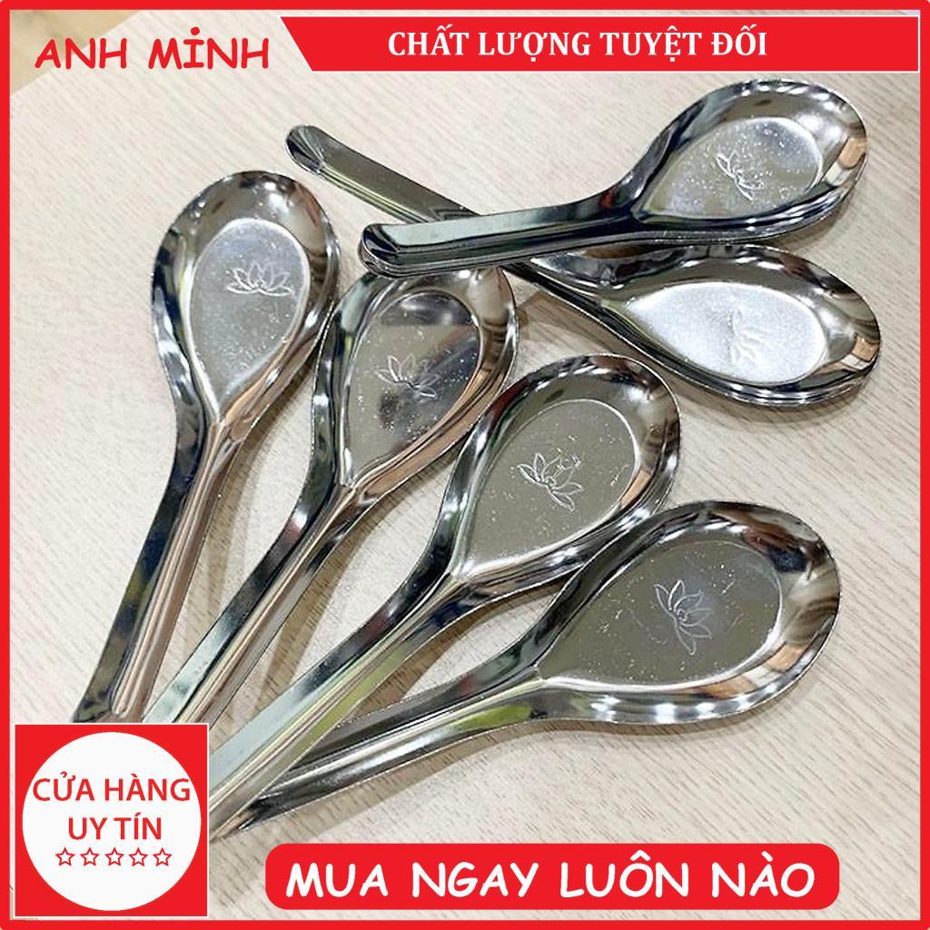 Bộ 5 Muỗng ăn cơm inox, muỗng canh, muỗng inox, muỗng cà phê, muỗng nhựa