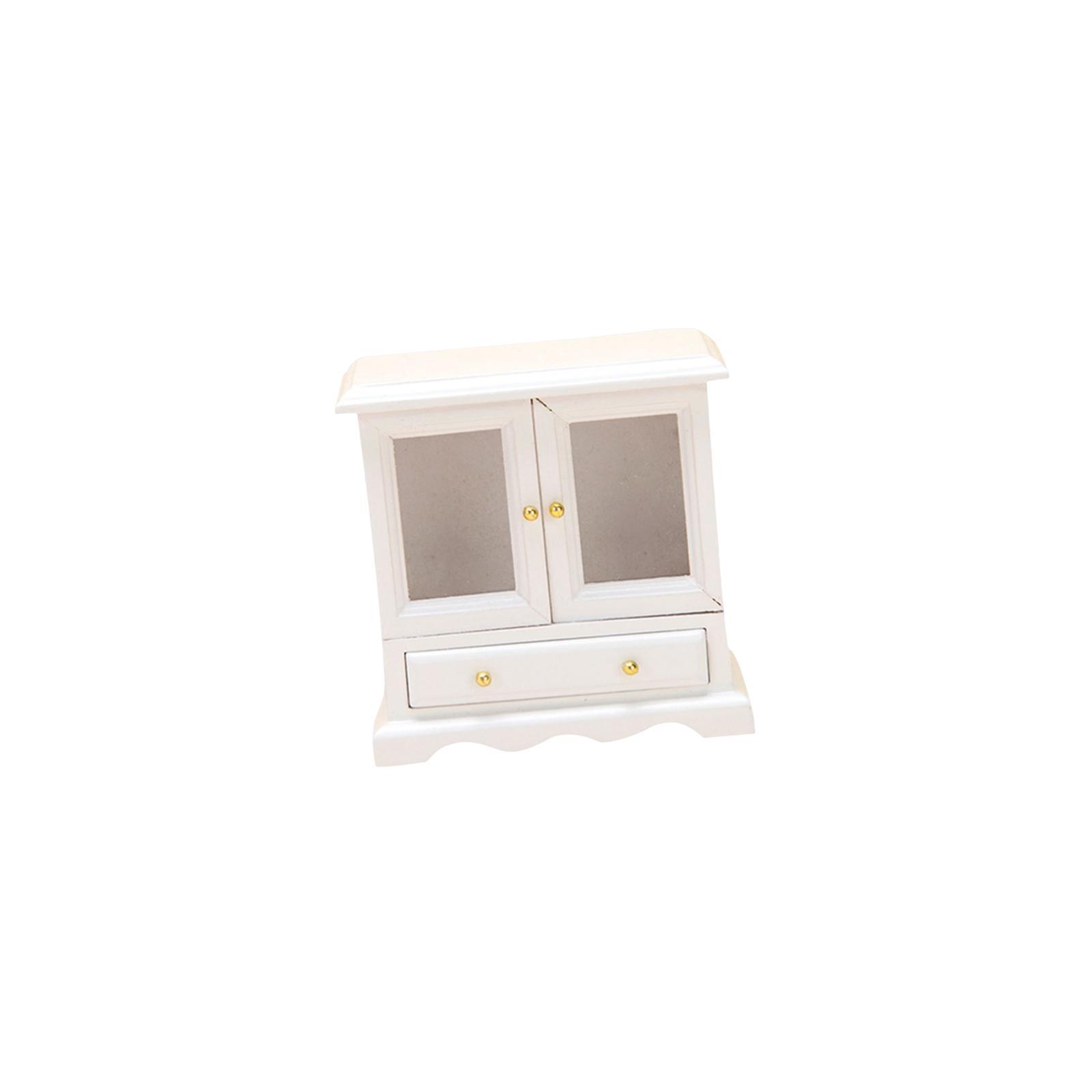 1/12 Scale Dollhouse Cupboard Cabinet Shelf Wood Model for Kitchen