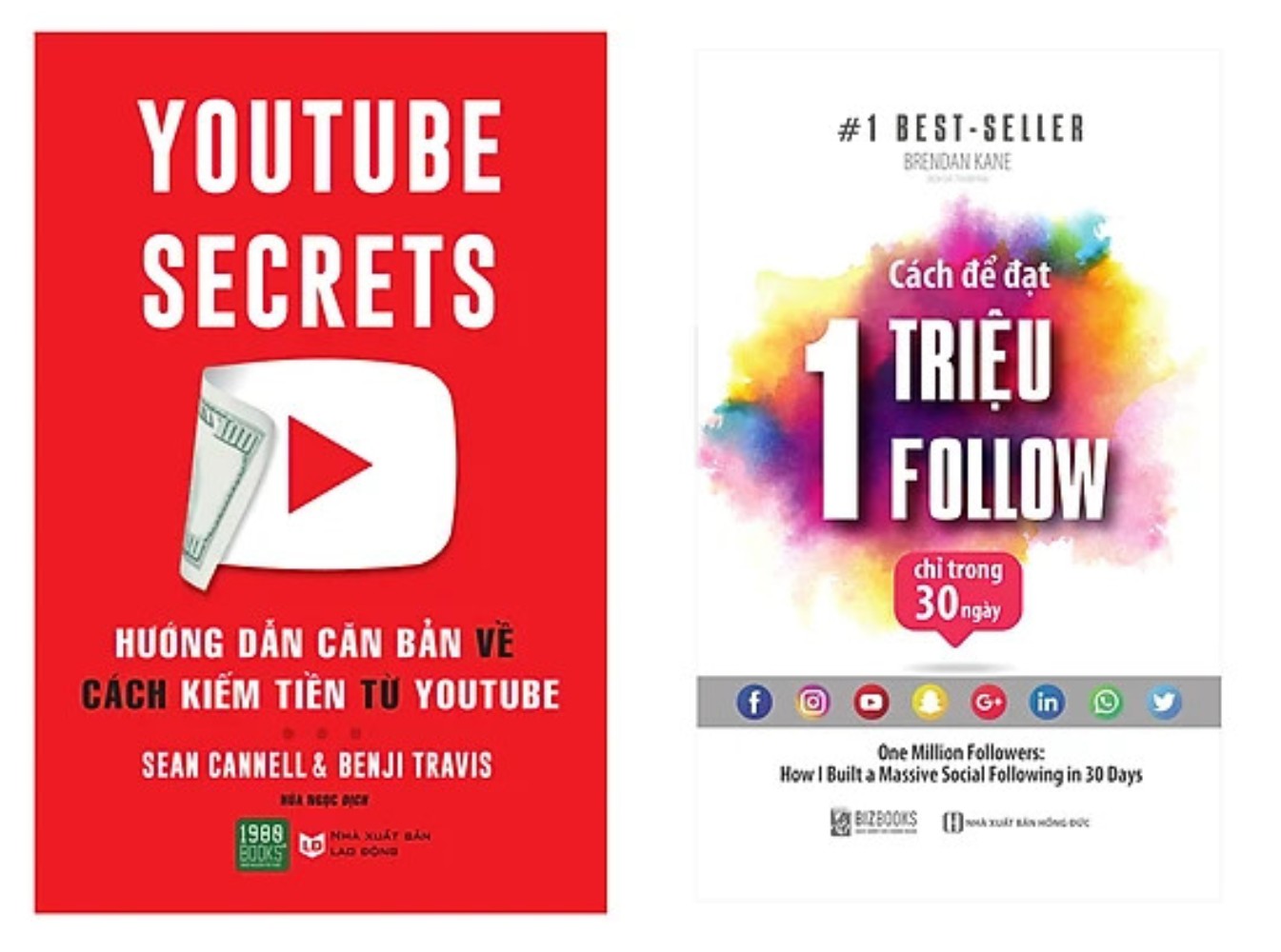 Combo 2Q: Hướng Dẫn Căn Bản Cách Kiếm Tiền Từ Youtube + Cách Để Đạt 1 Triệu Follow Chỉ Trong 30 Ngày (Sách Kinh Doanh/Marketing/Mạng Xã Hội)