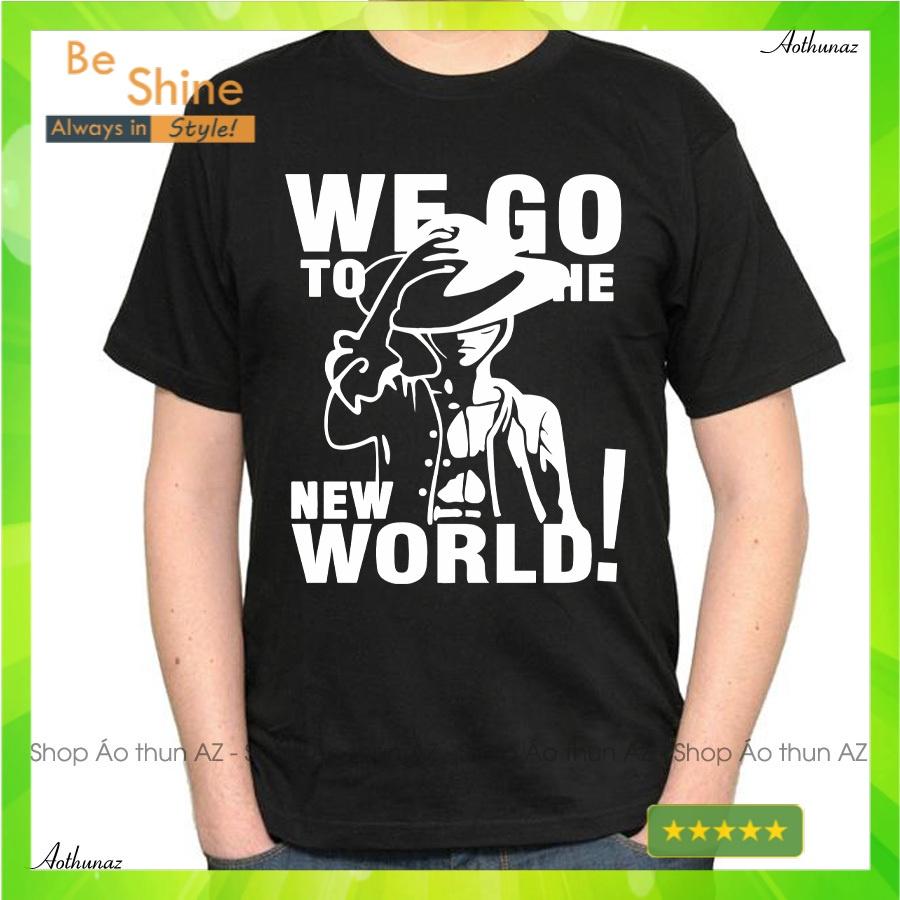 - Áo thun Nam in hình One Piece Luffy màu đen - Áo phông Cotton Unisex vải đẹp giá rẻ