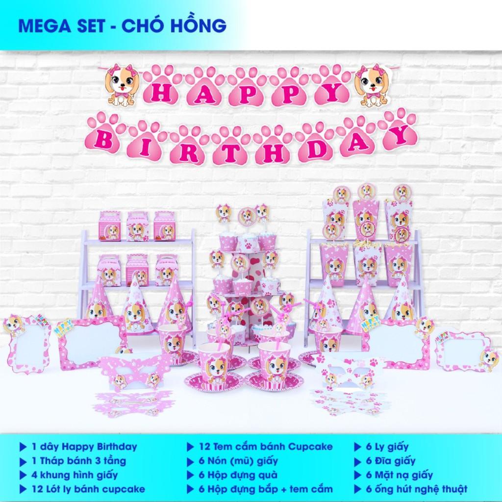 Bộ Trang Trí Bàn Tiệc Sinh Nhật Chủ Đề Dành Cho Bé Gái