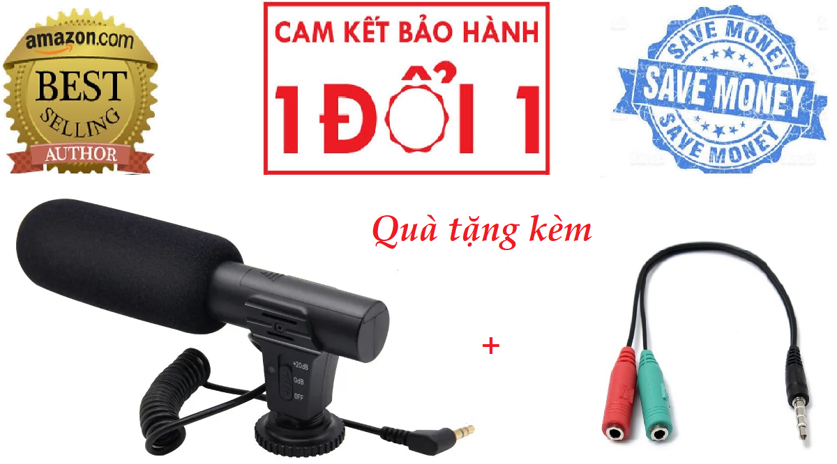 ROGTZ Mic thu âm MIC-01 II 3.5mm DSLR Camera Nikon Canon | Siêu nhỏ | Lọc nhiễu | Ứng dụng: Youtube, Vlog | MIC-01 II | Siêu nhỏ gọn | Dây dài 700mm | Giá đỡ | Mút lọc gió | Pin AAA | 80 giờ | Chống ồn | Tăng âm | 3.5mm | Hàng Chính Hãng