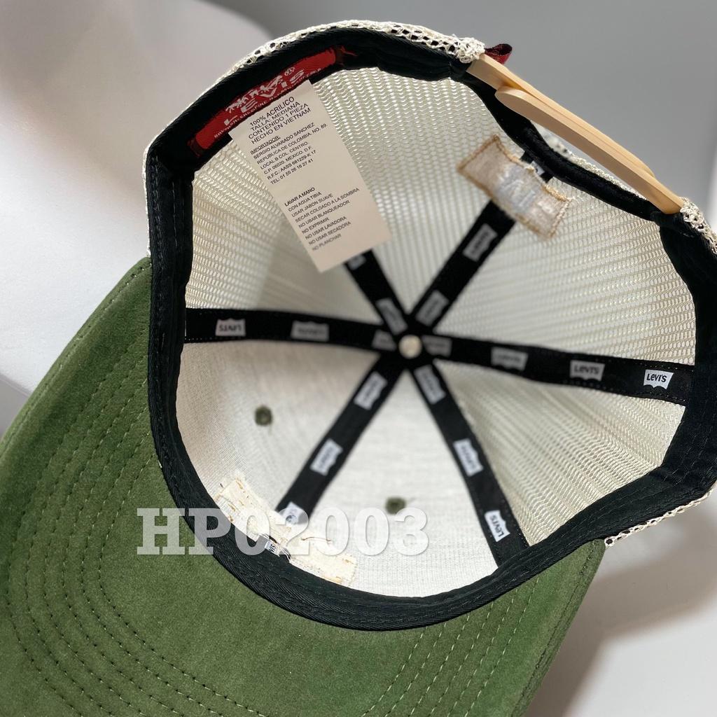 Mũ Lưỡi Trai Cao Cấp Levi Xanh Rêu Nam nữ Form Cứng Phối Lưới Sau Logo da Simili freesize monoshop
