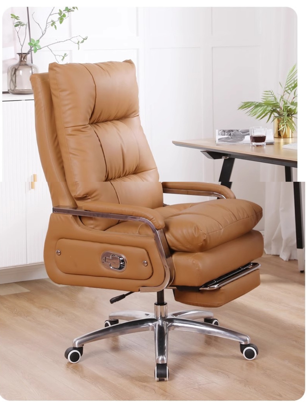 Ghế Xoay Văn Phòng Có Gác Chân V35 Ghế Gaming Livestream Bọc Da Cao Cấp, Ghế Giám Đốc Có Massage