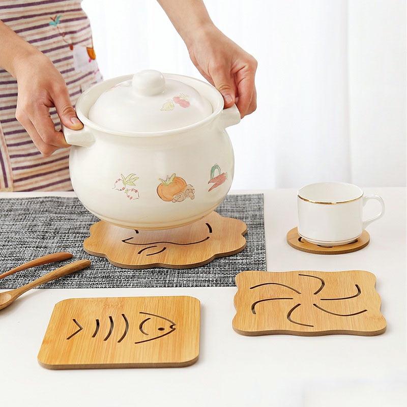 Hoạt Hình Đế Lót Nồi Bằng Gỗ Chịu Nhiệt Họa Tiết Xinh Xắn