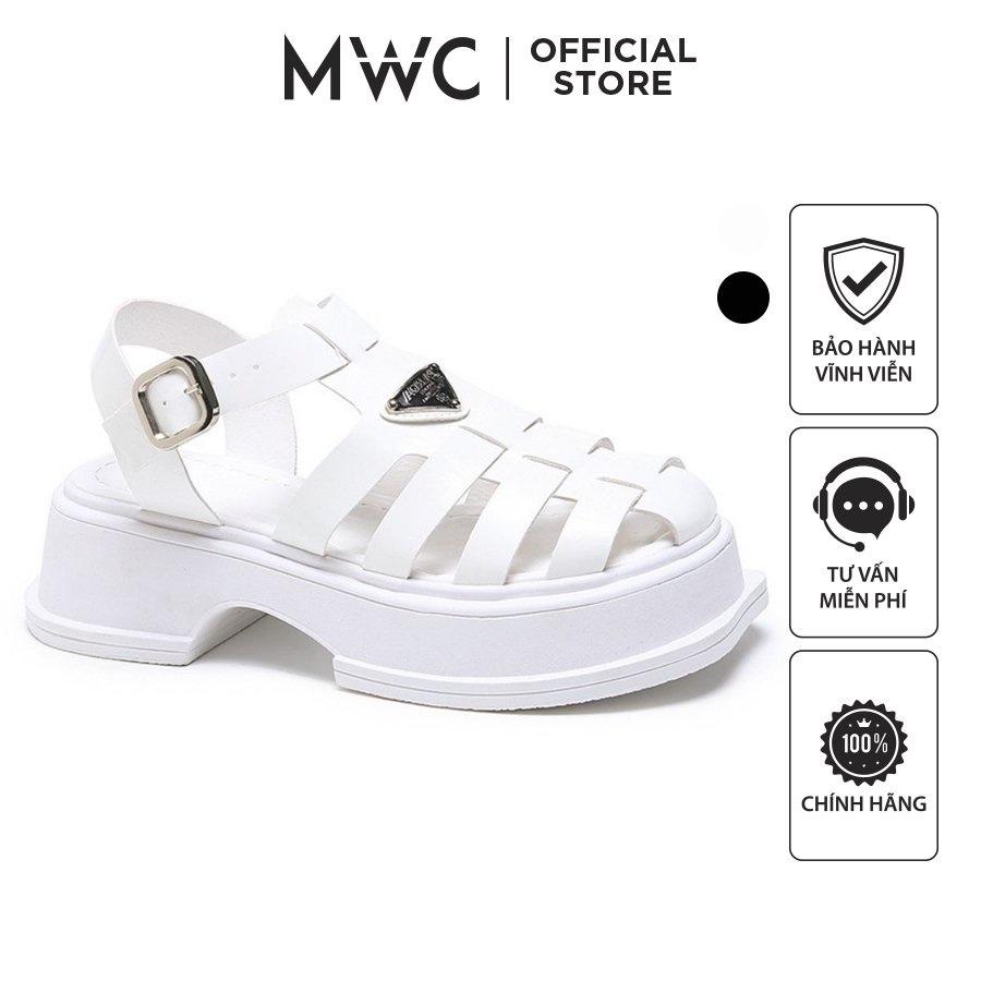 Giày MWC 2948 - Sandal Rọ Đế Bánh Mì 5p Hack Dáng Phong Cách Retro Dễ Phối Đồ Cho Nữ