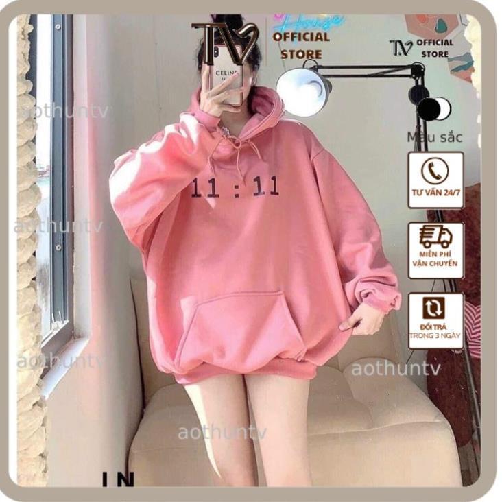 Áo Hoodie Nam Nữ Áo hoodie 11:11 mũ 2 lớp DA6 Nỉ thu đông dày ấm