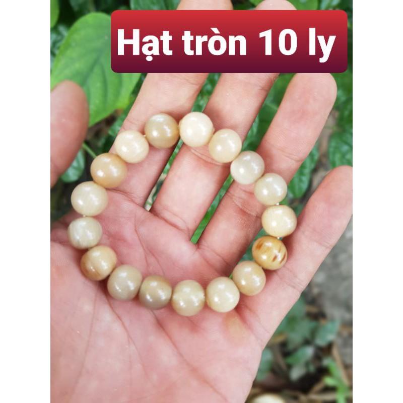 Vòng tay nữ hạt tròn 10 li bằng sừng trắng gạo