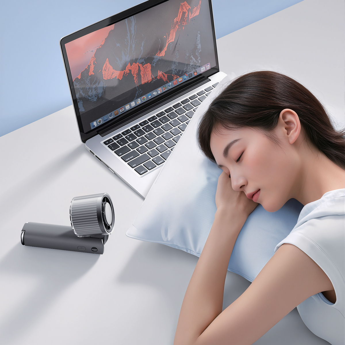 Quạt tích điện cầm tay USB TIROSS 5W, 3000mAh TS3433 - Hàng chính hãng