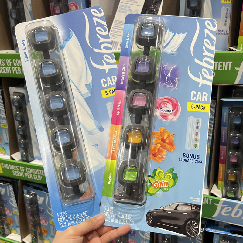 Nước hoa ô tô kẹp cửa gió Febreze Car cao cấp set 5 lọ của Mỹ