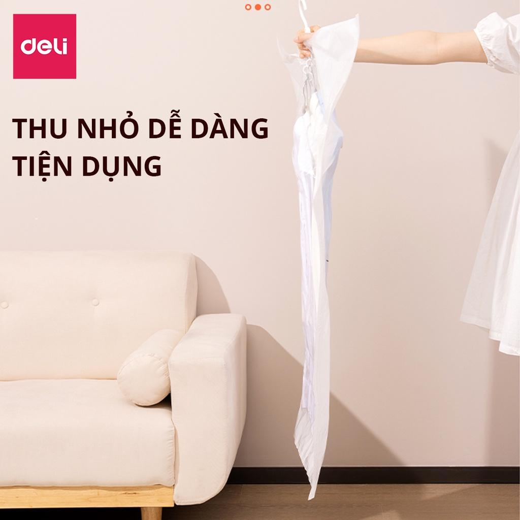 Túi Hút Chân Không Quần Áo Có Móc Treo Deli - Đựng Quần Áo Bảo Quản Quần Áo Dạ Áo Vét Chống Nấm Mốc Bụi Bẩn - Loại Dày Cao Cấp Bảo Quản Quần Áo Khỏi Ẩm, Nấm Mốc, Chống Nước Tuyệt Đối