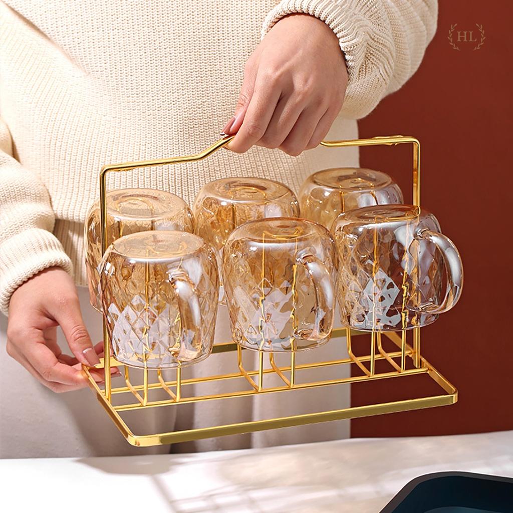 Bình Ly thuỷ tinh phong cách NORDIC Kim Cương Vàng | BỘ BÌNH CỐC BOROSILICATE SIÊU NHẸ - CHỊU NHIỆT - CƯỜNG LỰC 2022