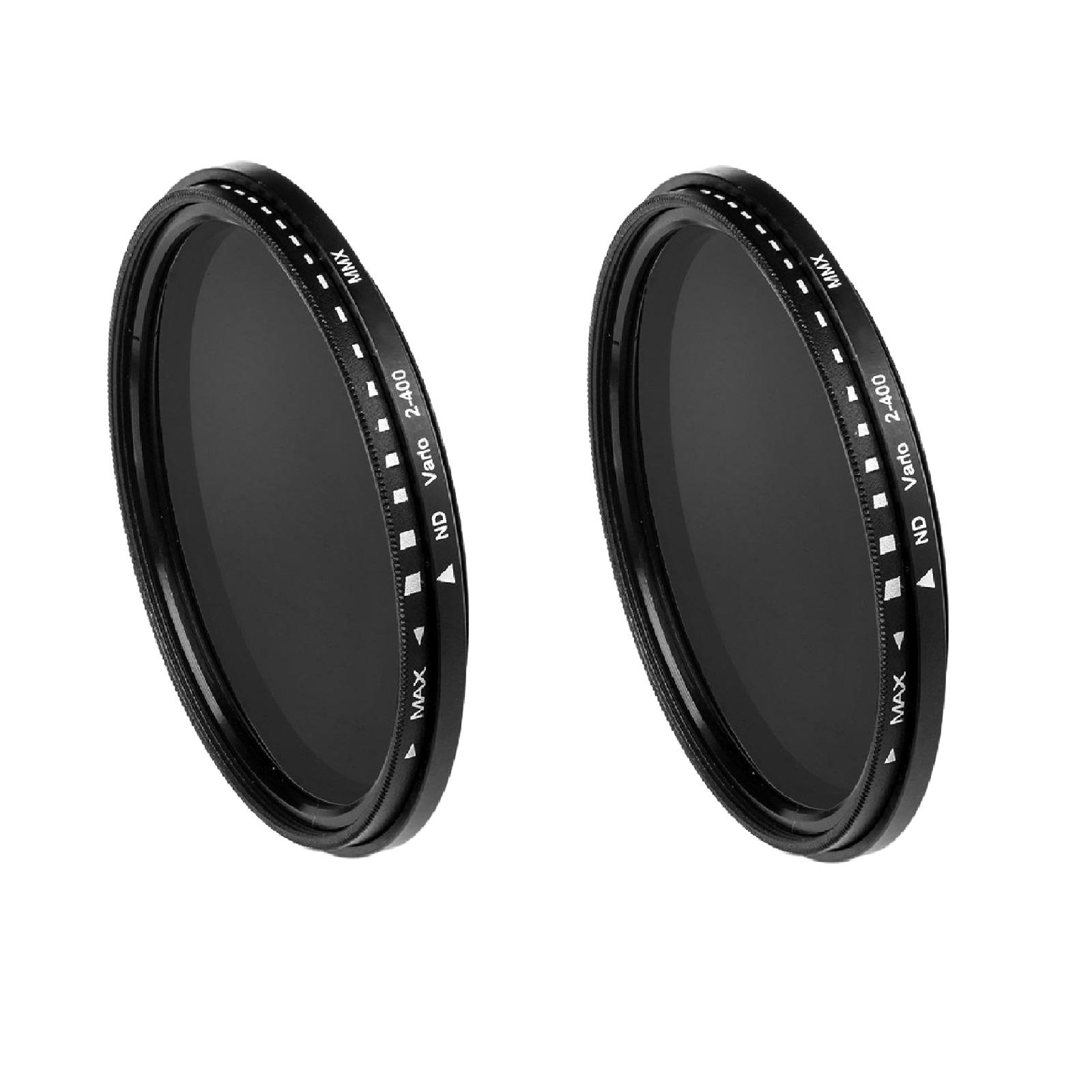 2 Pcs ND2 to ND400 Slim Fader Variable Adjustable ND Filter Optical Glass
