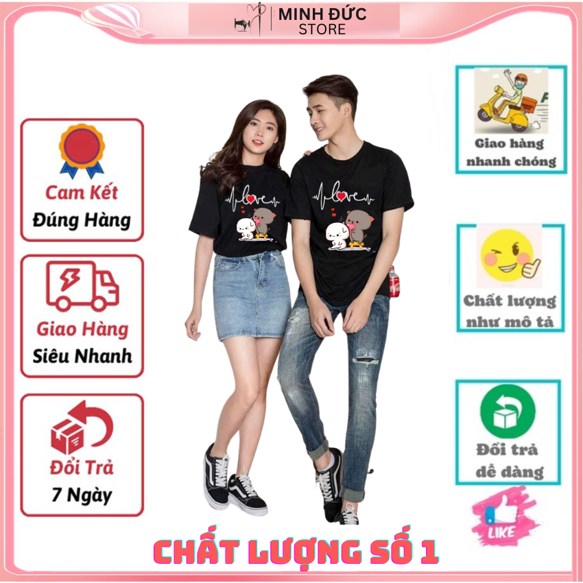 Áo Đôi Phông Rộng TT18, Áo Thun Nam Nữ In Nhịp Tim ý Nghĩa