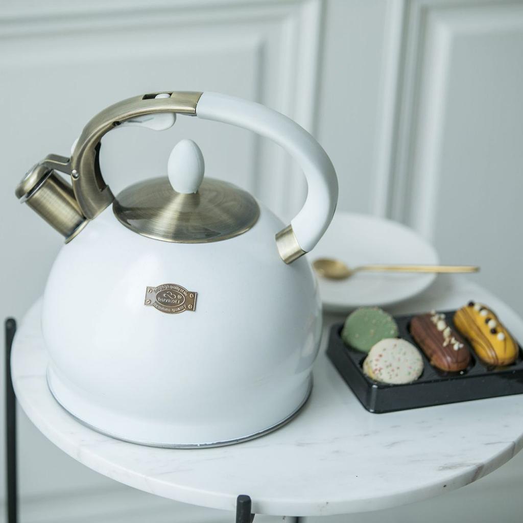 Stainless Steel Kettle Hiking Cookware Teapot White