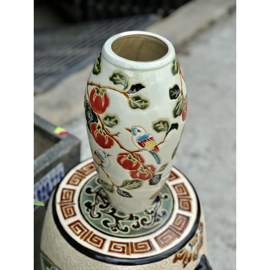 BÌNH HOA CHIM ĐÀO GỐM SỨ NAM BỘ