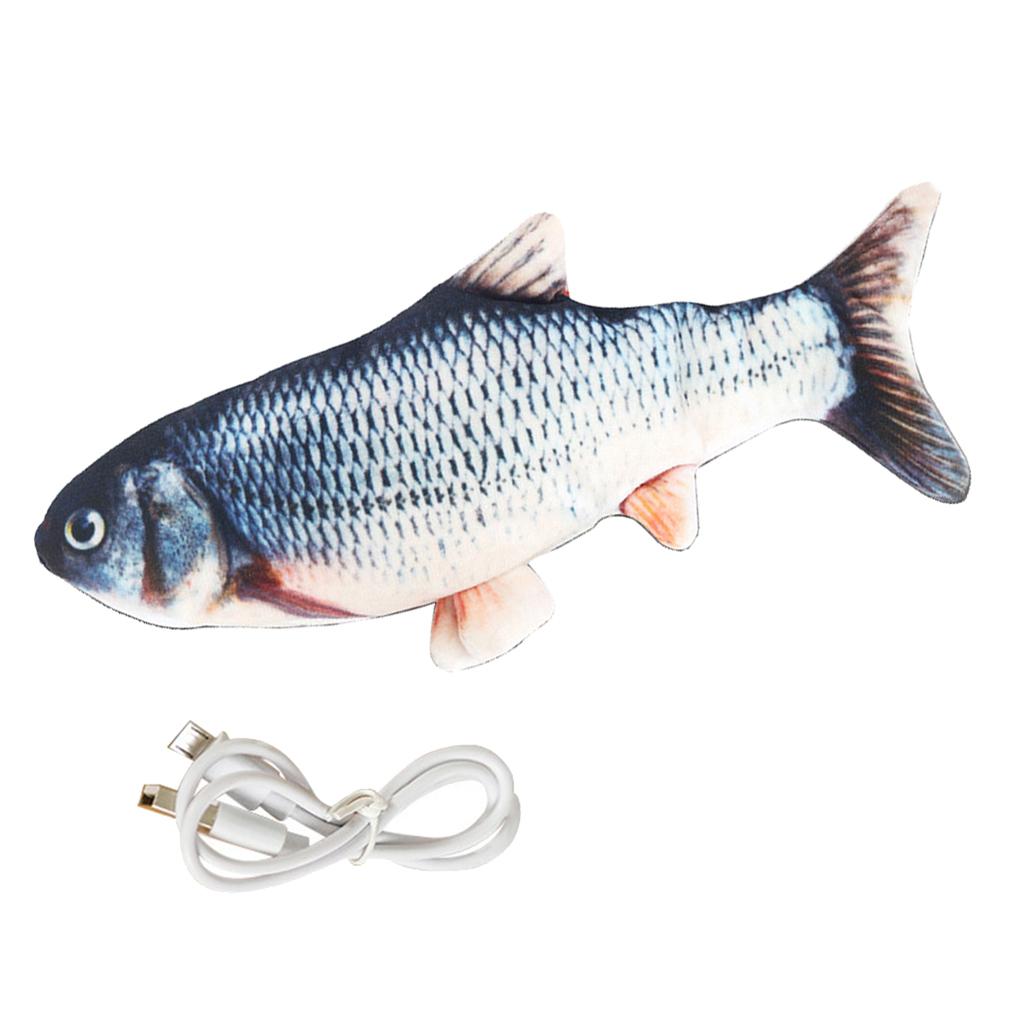 3x Pet Cat Toy Electric Simulation  Toys For Pet Interactive Grass Carp