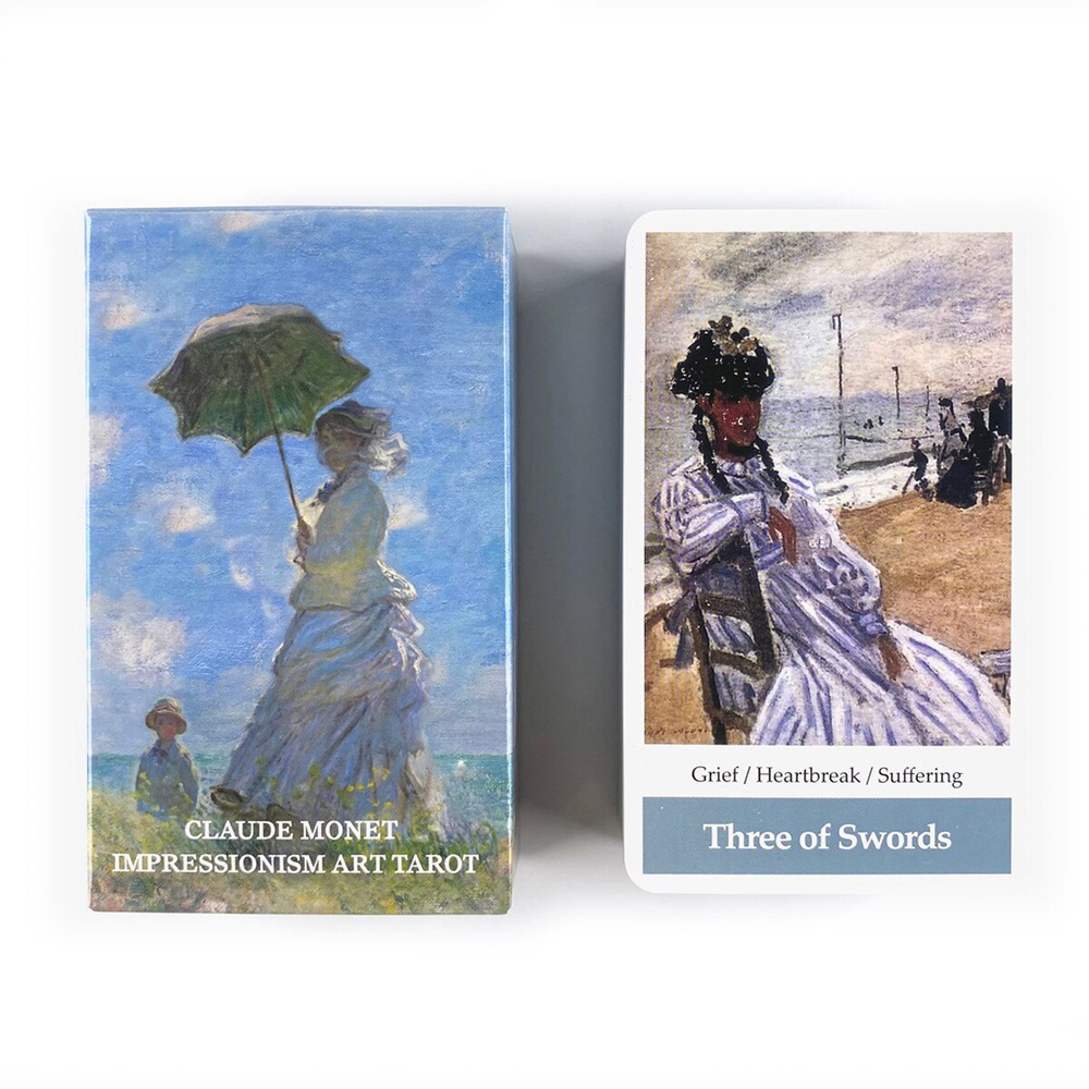 [Size Gốc] Bộ Bài Tarot Claude Monet Impressionism Art 78 Lá Bài Tặng Đá Thanh Tẩy