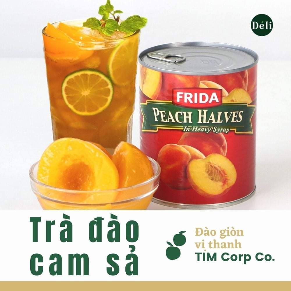 COMBO Siro đào + Đào ngâm Frida [ GIÁ HỜI ] combo gồm: siro Đào (chai 1LÍT , HSD: 12 tháng) , đào ngâm (820GR , HSD: 12 THÁNG)