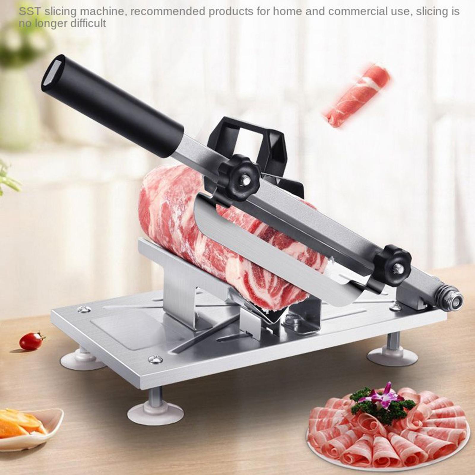 Manual Meat Slicer Household Stainless Steel Cutting Slicing Machine Chicken Lamb Herb Pastry Cutter for Home Cooking